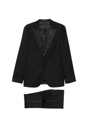 BOSS satin-lapel suit - Black