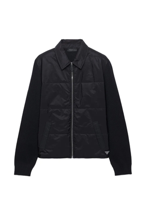 Prada wool and Re-Nylon gabardine cardigan - Black