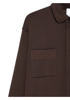 CFCL ribbed-knit chest-pocket shirt - Brown