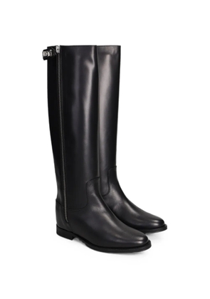 Via Roma 15 zip-fastening buckle-detail knee-high boots - Black