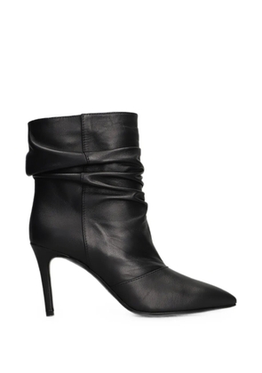 Via Roma 15 ruched pointed-toe ankle boots - Black