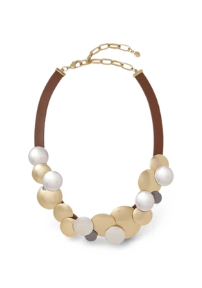 Roxanne Assoulin Lentil Disc leather necklace - Gold