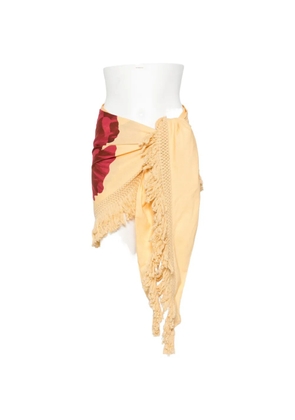 FARM Rio floral-print fringed-hem sarong - Orange