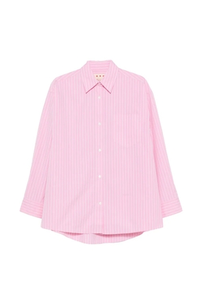 Marni vertical-stripe chest-pocket shirt - Pink