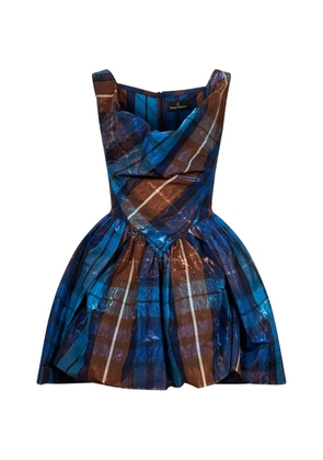 Vivienne Westwood tartan-print draped dress - Blue