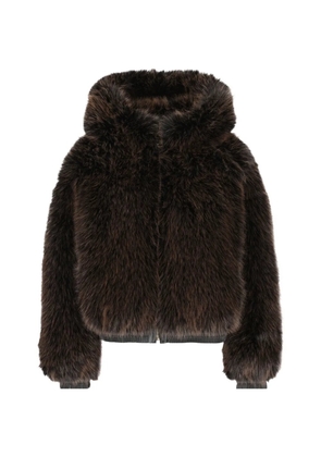 UNCOMMON hooded faux-fur jacket - Brown