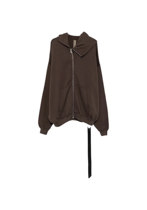 Rick Owens DRKSHDW Mountain asymmetric zip-up hoodie - Brown