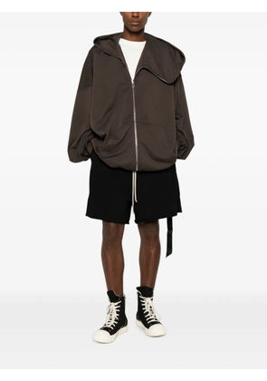 Rick Owens DRKSHDW Mountain asymmetric zip-up hoodie - Brown