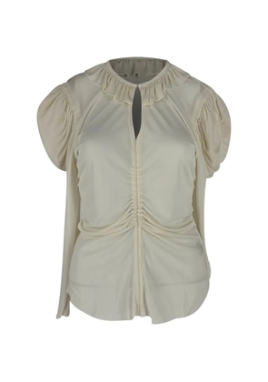 Isabel Marant Vintage Ruffled puff-sleeve blouse - Neutrals