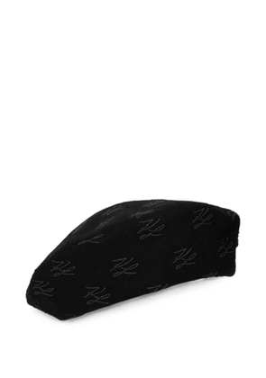 Karl Lagerfeld K/Autograph glitter beret - Black