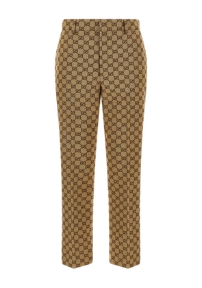 Gucci GG-canvas tailored trousers - Brown