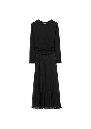 Claudie Pierlot bi-material T-shirt midi dress - Black
