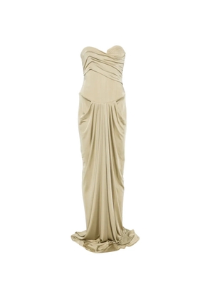 The New Arrivals Ilkyaz Ozel draped-corset maxi dress - Green