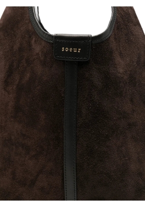 Soeur suede leather shoulder bag - Brown