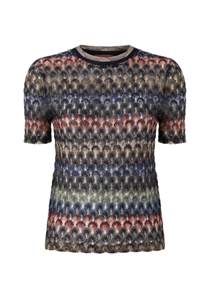 Missoni short-sleeve crew-neck top - Blue
