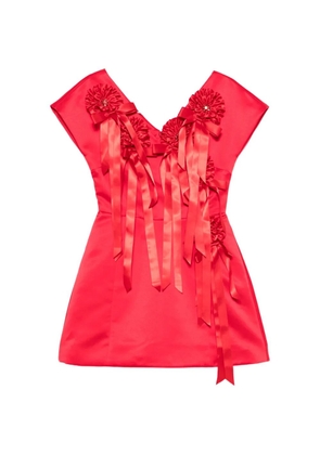 Simone Rocha rosette-detail ruffled mini dress - Red