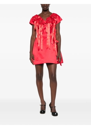 Simone Rocha rosette-detail ruffled mini dress - Red