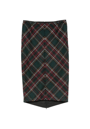 Nº21 tartan-pattern midi skirt - Green