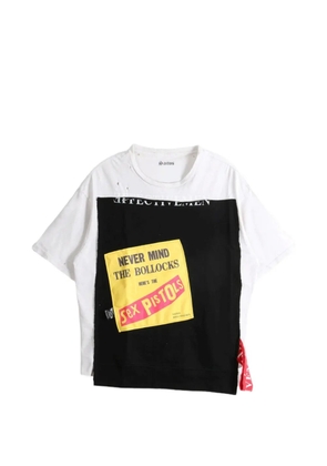 SAITOS distressed panelled T-shirt - White