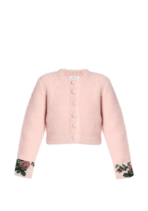 ERDEM bouclé floral-detail cardigan - Pink