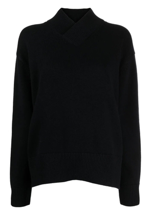 Studio Nicholson crossover-neck knitted jumper - Black