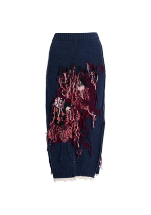 ERDEM fringed-detail skirt - Blue