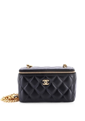 CHANEL Pre-Owned Classic Vanity Case with Resin Pearl Chain Quilted Lambskin Small clutch bag - Black