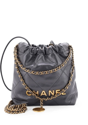 CHANEL Pre-Owned 22 Chain Hobo Quilted Calfskin Mini crossbody bag - Grey