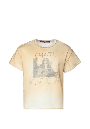 Crazy Clown L.A. graphic-print raw-edge T-shirt - Yellow