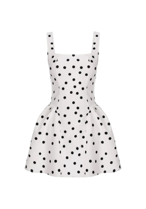 HAMZA polka-dot lace-up dress - White