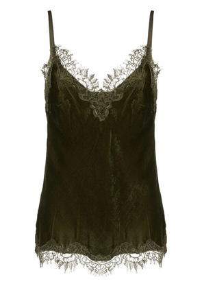 Gold Hawk Coco Bias Cami velvet top - Green