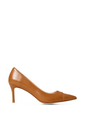 TWINSET leather court shoes with logo - Brown