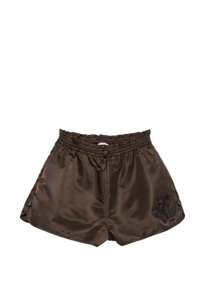 Cecilie Bahnsen Colette bow-embroidered shorts - Brown