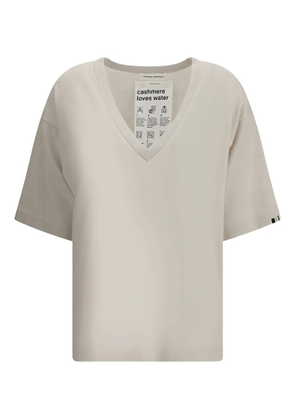 extreme cashmere Nº406 V-neck oversized T-shirt - Neutrals