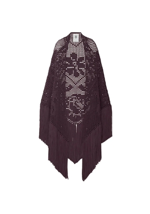 Chiara Is Peonia fringed shawl - Brown