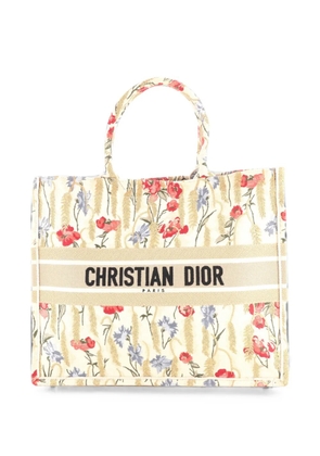 Christian Dior Pre-Owned Book Embroidered Canvas Large tote bag - Gold