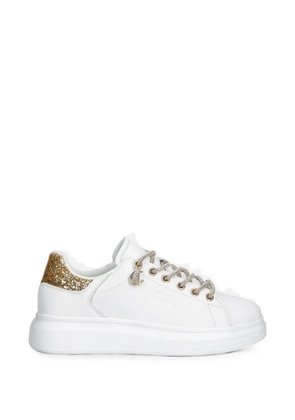 Just Cavalli glitter-detail lace-up sneakers - White