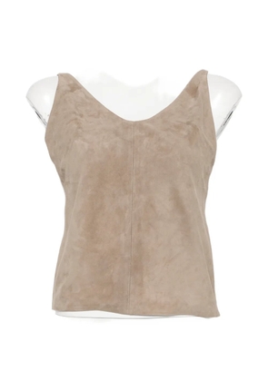 St. Agni suede low-back cami top - Neutrals