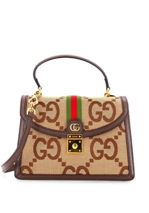 Gucci Pre-Owned Ophidia Flap Top Handle Bag Jumbo GG Canvas Small crossbody bag - Brown