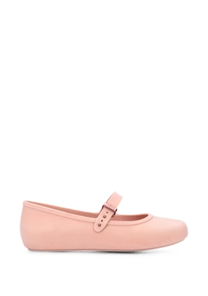Melissa Soft buckle-fastening velvet-effect ballet flats - Pink