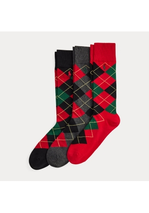Big & Tall - Argyle Cotton-Blend Trouser Sock 3-Pack