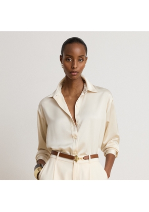 Petite - Satin Charmeuse Relaxed-Fit Shirt
