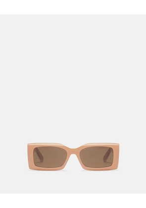 Stella McCartney - Logo-Engraved Rectangular Sunglasses,