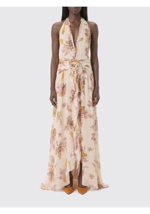 BLUMARINE Long Georgette Dress with Floral Print