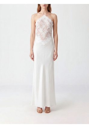 RETROFETE Halterneck Satin Bridal Slip Gown Retrorfete with Lace Inserts