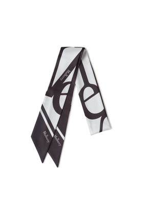 Mulberry Women's Skinny Scarf - Mulberry Lettering Eggshell-Black