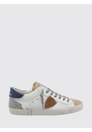 PHILIPPE MODEL Paris Leather Low-Top Sneakers with Worn Effect and Shield Logo