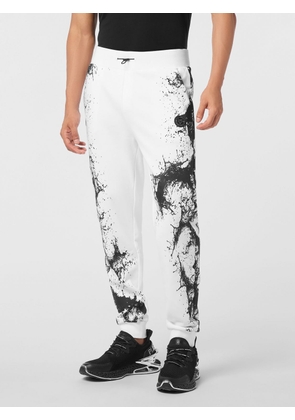 Plein Sport Abstract Print Jersey Jogging Trousers with Logo