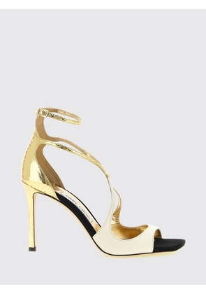 JIMMY CHOO Azia Python-Print Leather Sandals with High Heels and Crystals