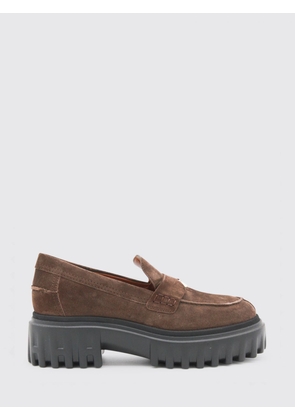 HOGAN H700 Penny Loafers in Suede with Platform Sole and H Logo